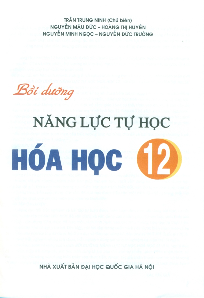 BỒI DƯỠNG NĂNG LỰC TỰ HỌC HÓA HỌC LỚP 12 (Theo chương trình GDPT mới)